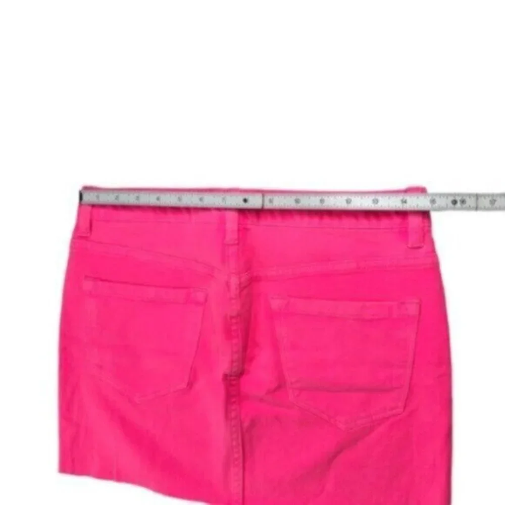 J. CREW | Bright Pink Raw Edge Hem Denim Skirt Size 27